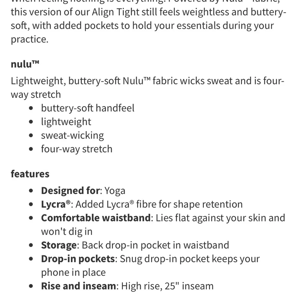 Lululemon Align High Rise Pant with Pockets, Size 4 - Picture 5 of 8